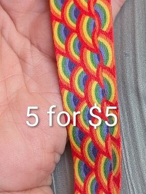 Rainbow Woven Wristlet Keychain 5 For $5